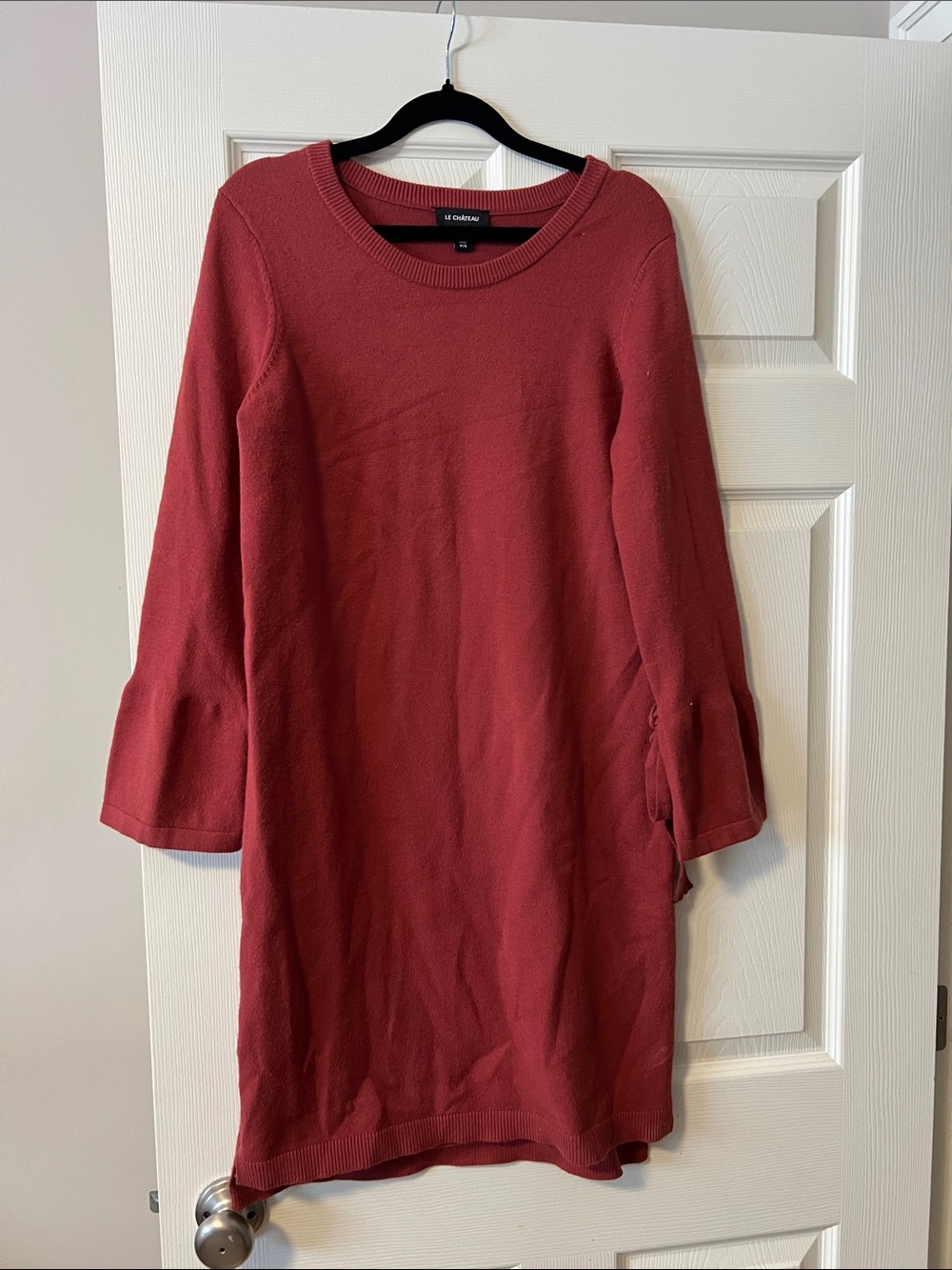 le chateau Red Shift Knit Dress